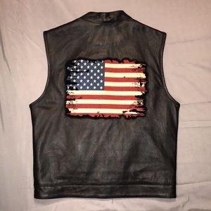 Street & Steel Redwood Leather Vest, XL, New with patches!